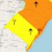 RS tem cinco alertas do Inmet para risco de tempestade, vendaval e queda na temperatura nesta sexta-feira