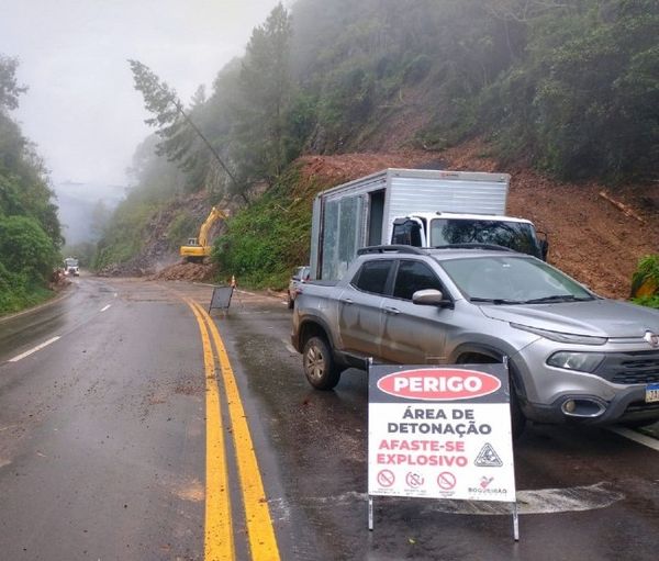 Detonações de rochas na ERS-129 ocorrem em novo horário no Km 88, entre Muçum e Vespasiano Corrêa