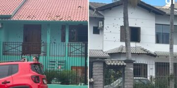 Fotos mostram marcas de tiros na casa de homem que matou pai, irmão e PM no RS