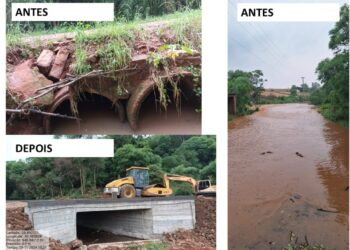 Prefeitura de Campos Borges intensifica obras em ponte entre as comunidades do Varame e Linha Teorodoro
