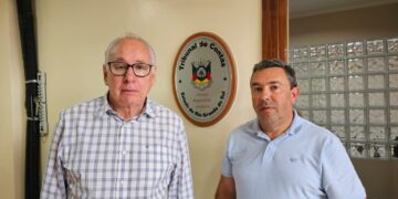 Prefeito Gerson Machado e Vice-prefeito Juliano Pazinato participam de reunião com o Tribunal de Contas