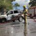 IBIRUBÁ | SUV pega fogo em frente a supermercado