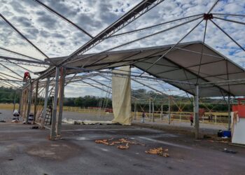 Montagem da estrutura que irá abrigar os mais de 150 expositores está em andamento. São cerca de oito mil m2 de área coberta