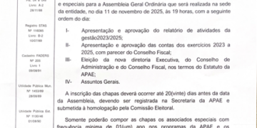 EDITAL ASSERMBLEIA APAE ESPUMOSO